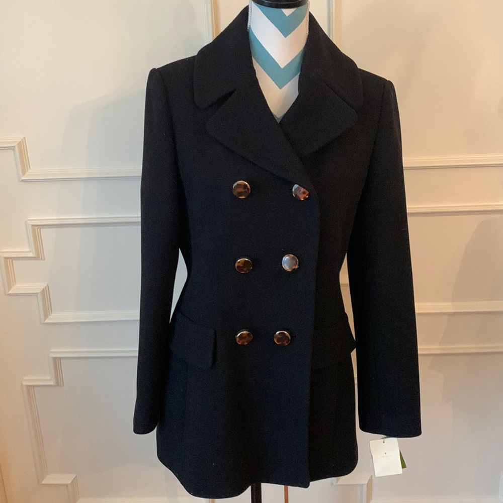 Kate Spade Bow Back Wool Peacoat